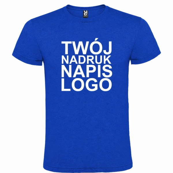 Męska koszulka T-shirt 100% miękka bawełna chabrowa z twoim nadrukiem roz. 3XL